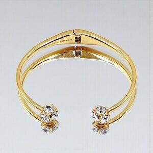 Kate Spade New York Lady Marmalade Gold Tone Crystal Hinged Cuff Bracelet